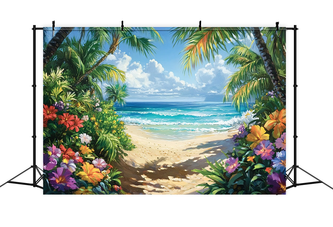 Tropische Kulisse Hibiskus Blumen Strand Sommer Kulisse ZXY3-31