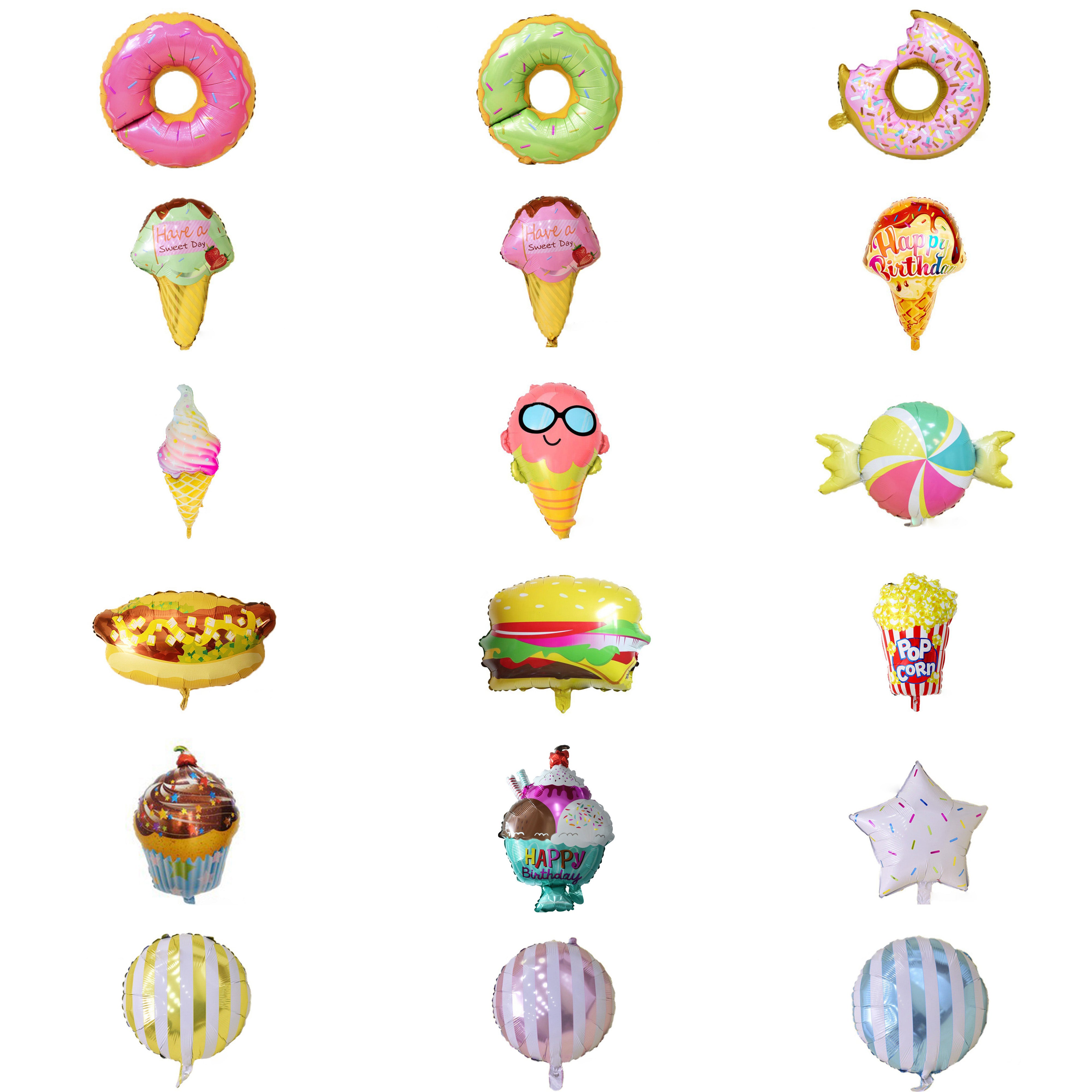 Süßigkeiten Luftballons Donut Eiscreme Folienballons Geburtstag Party Dekoration BA6
