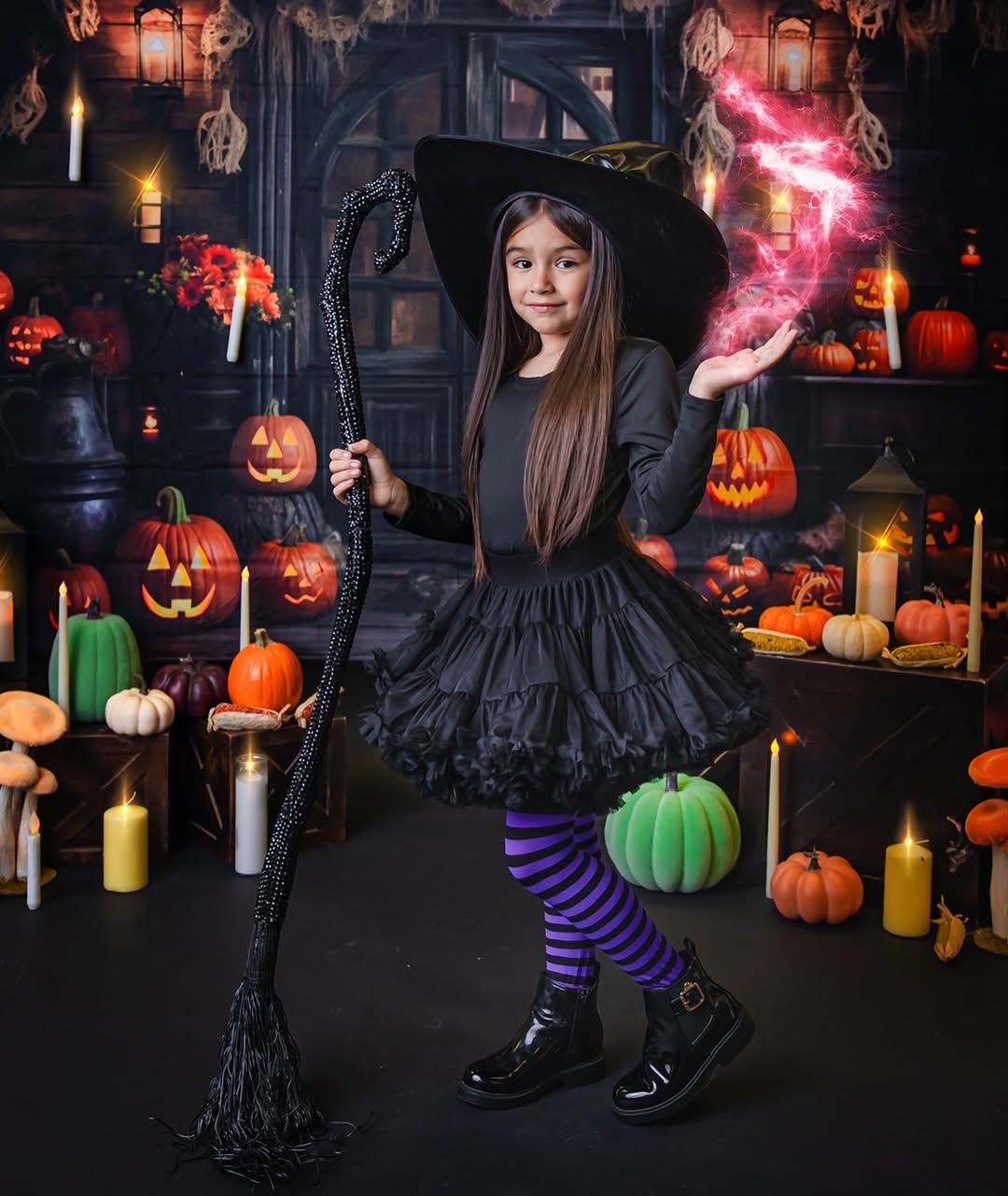 Holzhaus Halloween Kürbisse Fotokulisse RR7-99