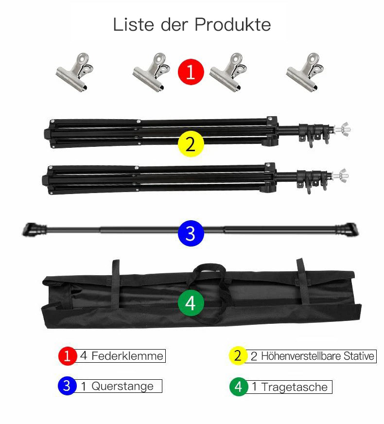 Hintergrundständer-Kit Einstellbares Hintergrund-Stützsystem PR2