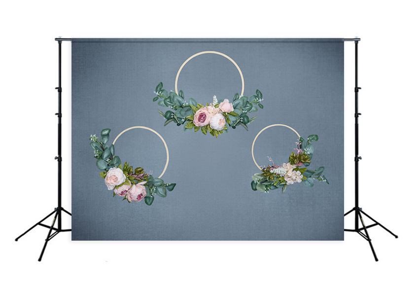 Flower Hoop Blue Photography Backdrop Designed by Beth Hrachovina