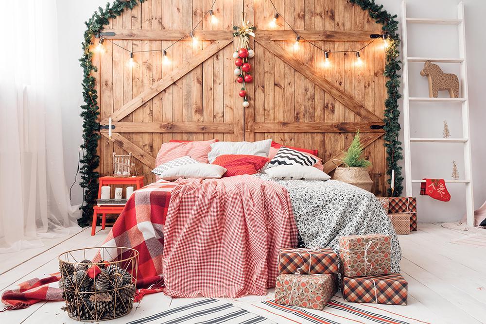 Xmas Gift Lights Bedroom Backdrops for Photo DBD-19266