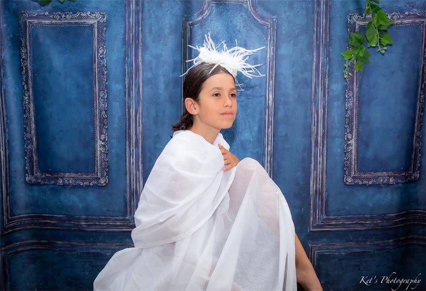 Dunkelblauer Retro-Wandhintergrund für Photo Booth D811