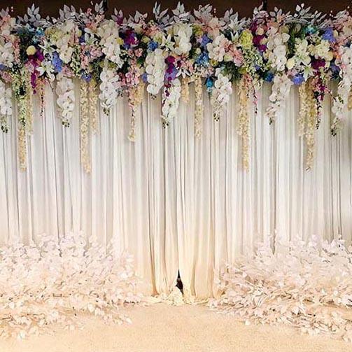 White Curtain Flower Backdrop for Photo Studio G-192