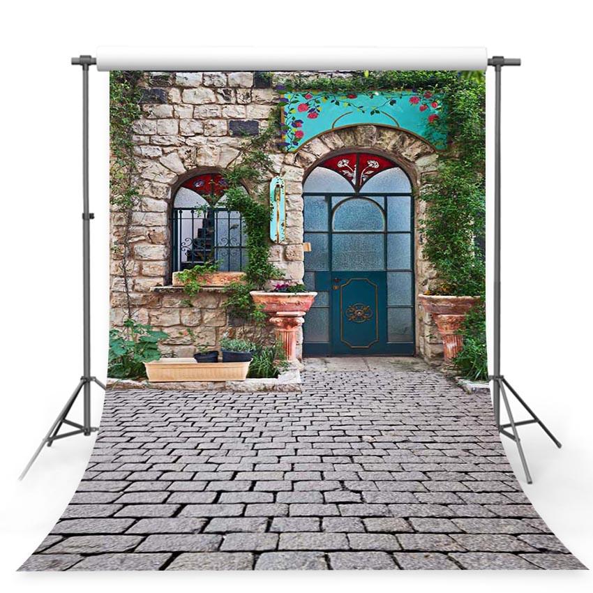 Vintage Door Stone Wall Backdrop For Photo Studio G-235