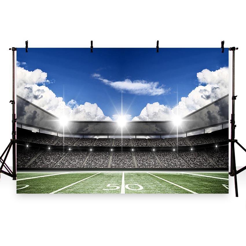Football Field Green Lawn Spotlight Backdrops for Party G-260
