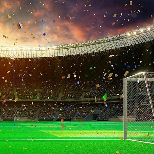 Footable Field Evening Stadium Championship Win Confetti Tinsel Backdrop for Party