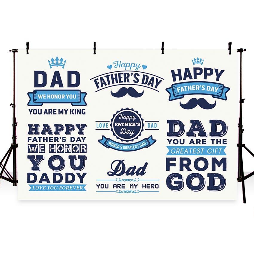 Father's Day Backdrop White And Blue Backdrop G-412
