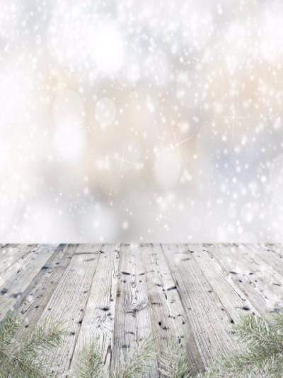 White Blurred Bokeh Winter Christamas Photography Backdrop GC-106