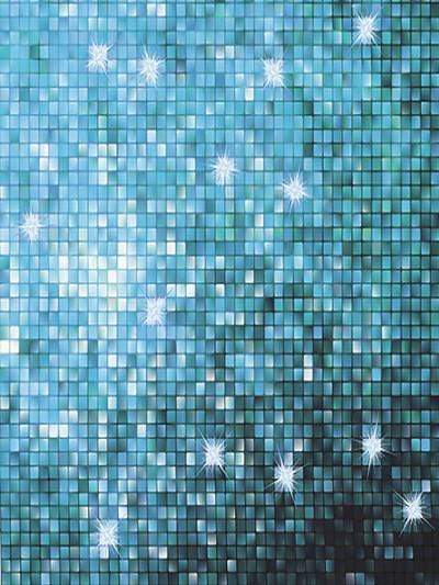 Blue Glittering Tiles Photography Backdrop GC-109