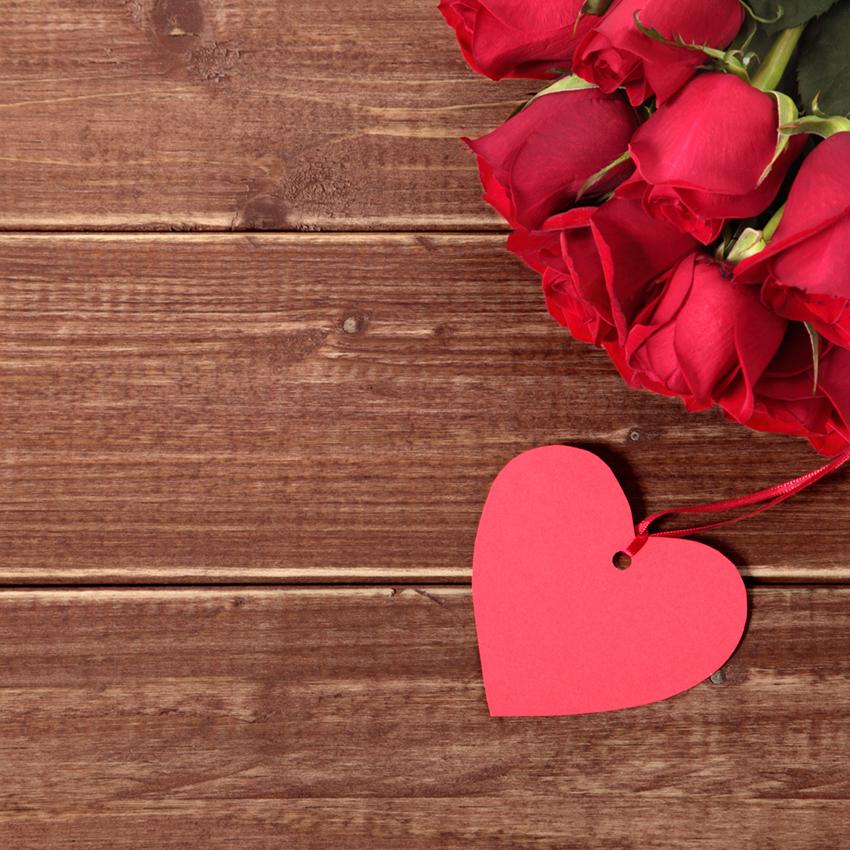 Rosa Blumenherz-Holzwandhintergrund für Fotografie HJ03128