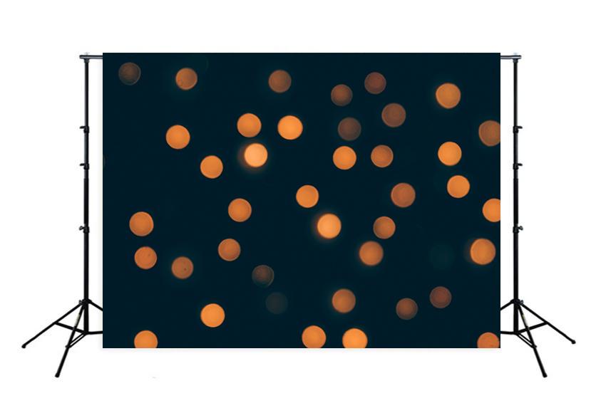Yellow Bokeh Lights Dark Photography Backdrop M113