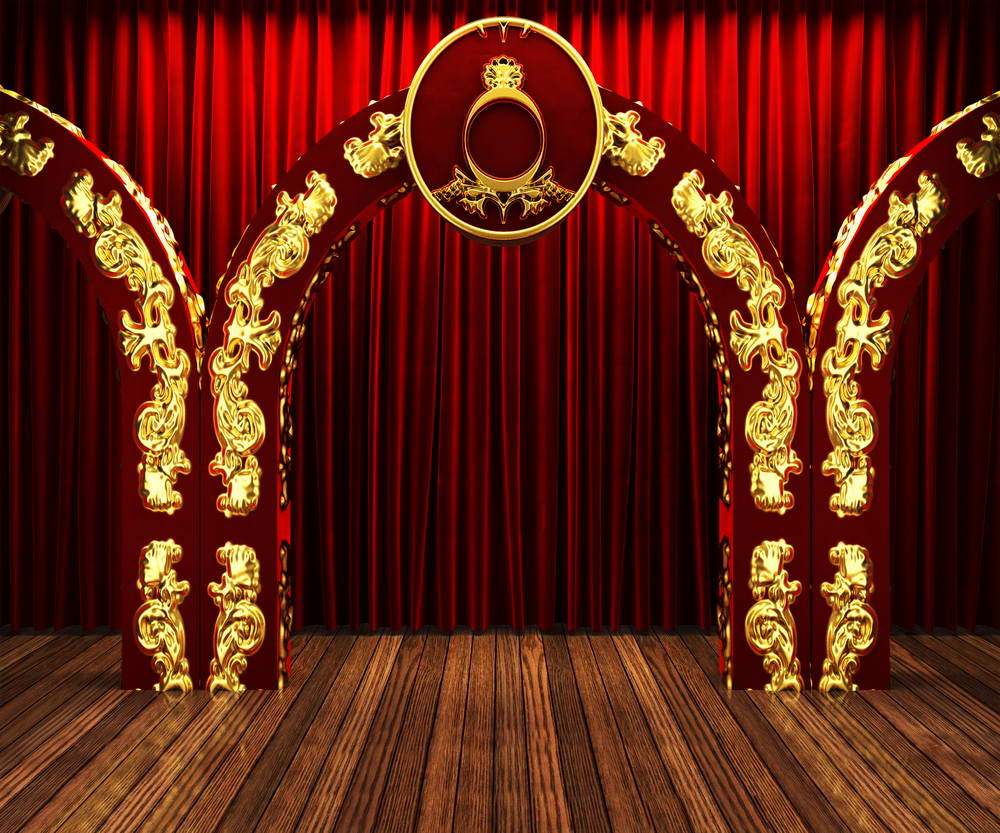 Stage Backdrop Red Curatin Photo Booth Background MR-2108