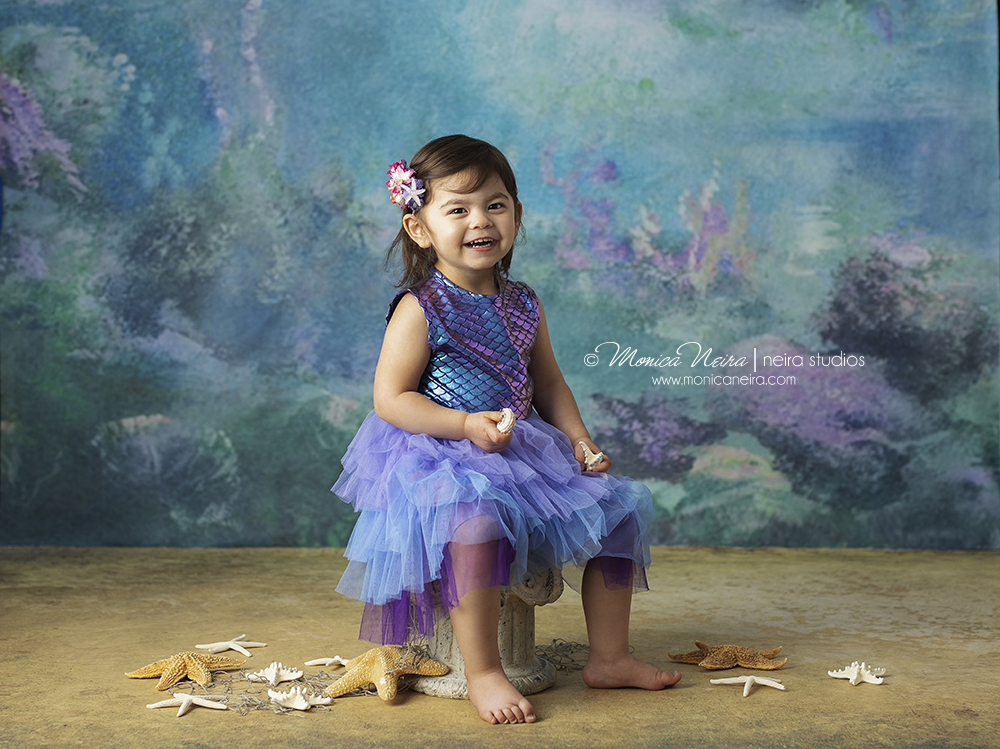 Gouachefarbe Ozean Welt Babydusche Hintergrund für Kunstfotografie NB-089