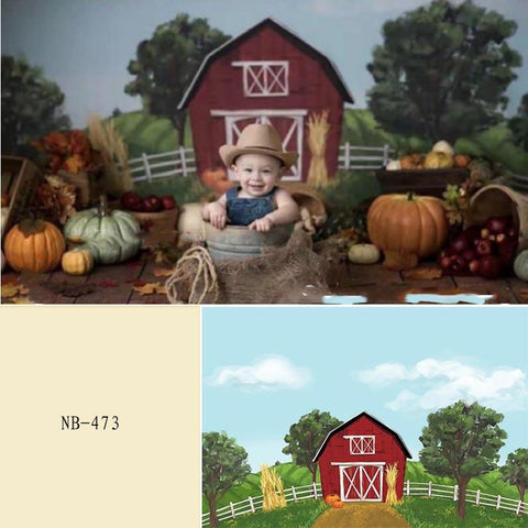 Cartoon Haus & Baume Fotografie Hintergrund für Baby NB-473