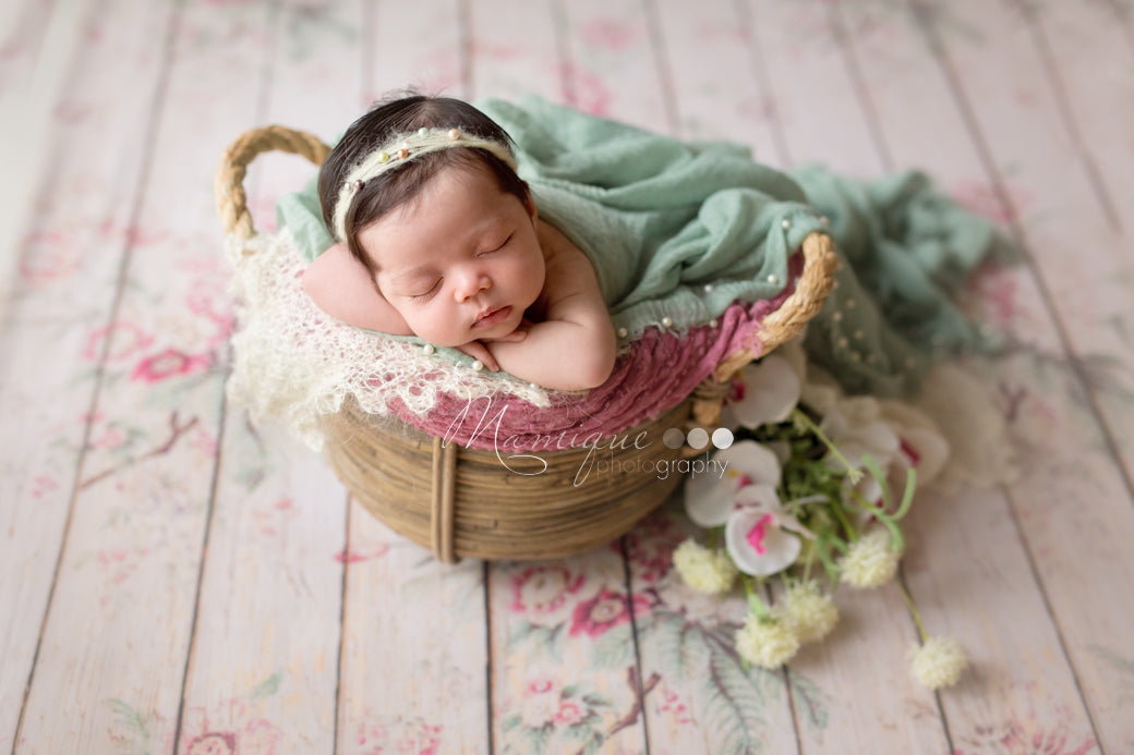 Retro Blumen Hintergrund Holz Kulisse für Fotografie NB-004