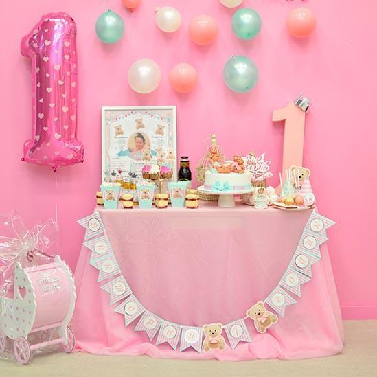 Erster Geburtstag Outfit Mädchen Hintergrund für Fotografie S-3140