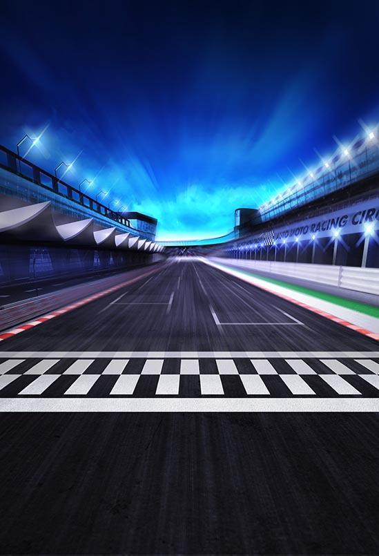 Race Track Finish Line Photography Backdrop S-3167