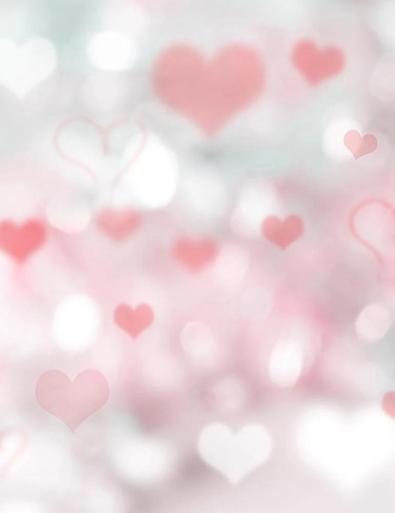 Bokeh Red Hearts Blurred Background Valentine's Photo Backdrop VAT-10