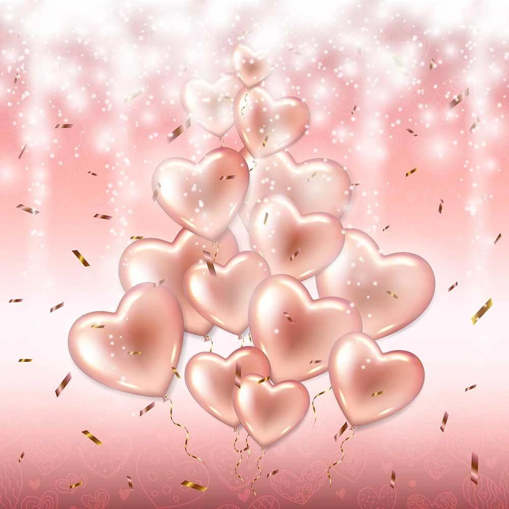 Romantic Love Hearts Balloons Valentine Photo Booth Backdrop VAT-20