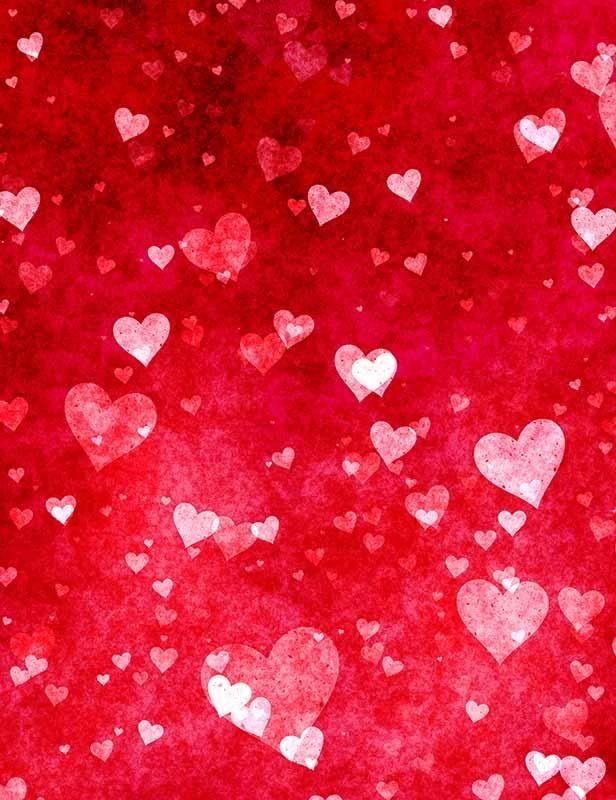 Red Love Hearts Valentine Backdrop for Photo Booth VAT-32