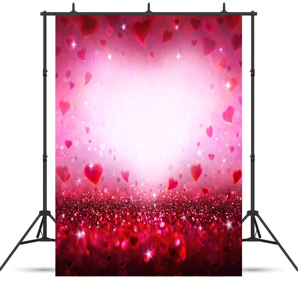 Rot Pink Hearts Sparkle Hintergrund für Valentinstag Fotos VAT-41