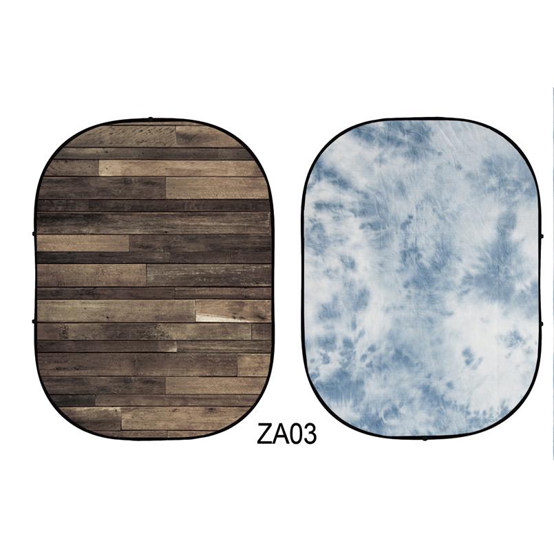 Doppelseitig Abstrakt Texture/Holz Faltbar Hintergrund 5x6.5ft(1.5x2m) ZA03