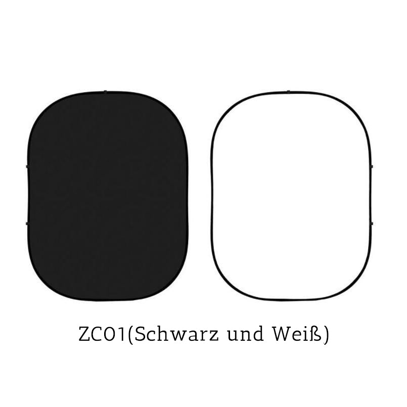 Faltbar Doppelseitig Schwarz und Weiß Fotografie Hintergrund 5x6.5ft(1.5x2m) ZC01