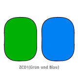 Faltbar Doppelseitig Grün und Blau Fotografie Hintergrund 5x6.5ft(1.5x2m) ZC02 