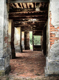 Bricked Ground Wooden Stairs Dilapidated Corridors Photo Backdrop KAT-145