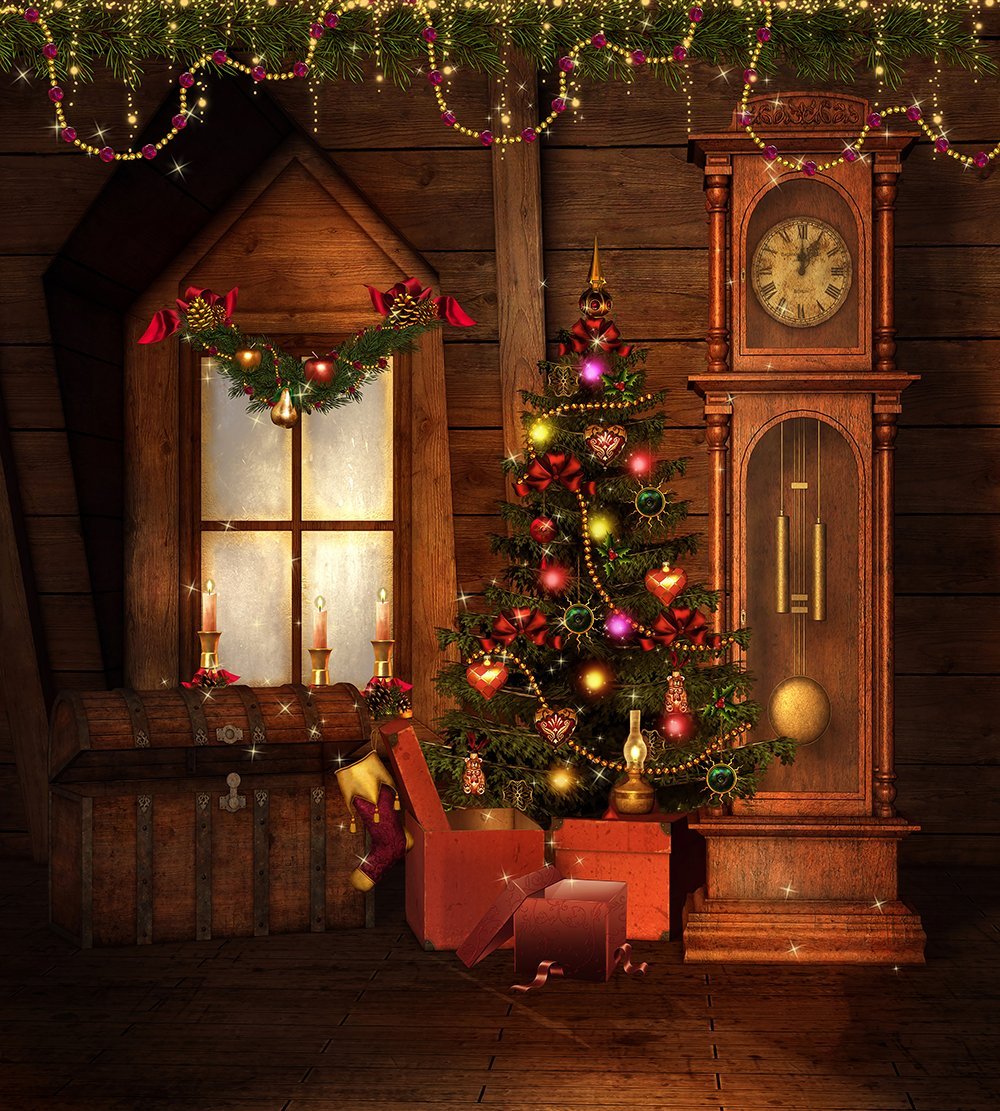 Xmas decoration Xmas Tree Room Photo Backdrops DBD-P19163