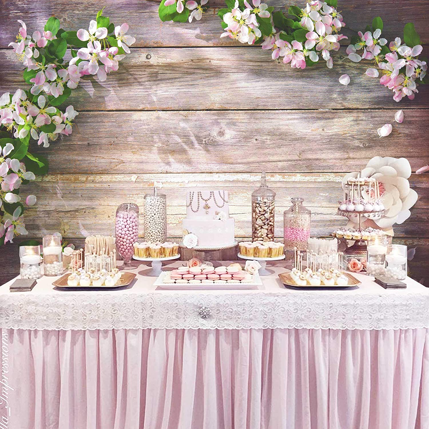 Frühlingsblumen-Holz-Hintergrund für Fotografie GC-202