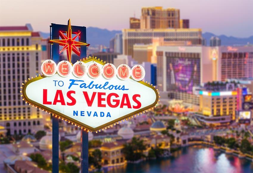 Welcome to Las Vegas Casino City Night Scenery Photo Backdrop LV-317