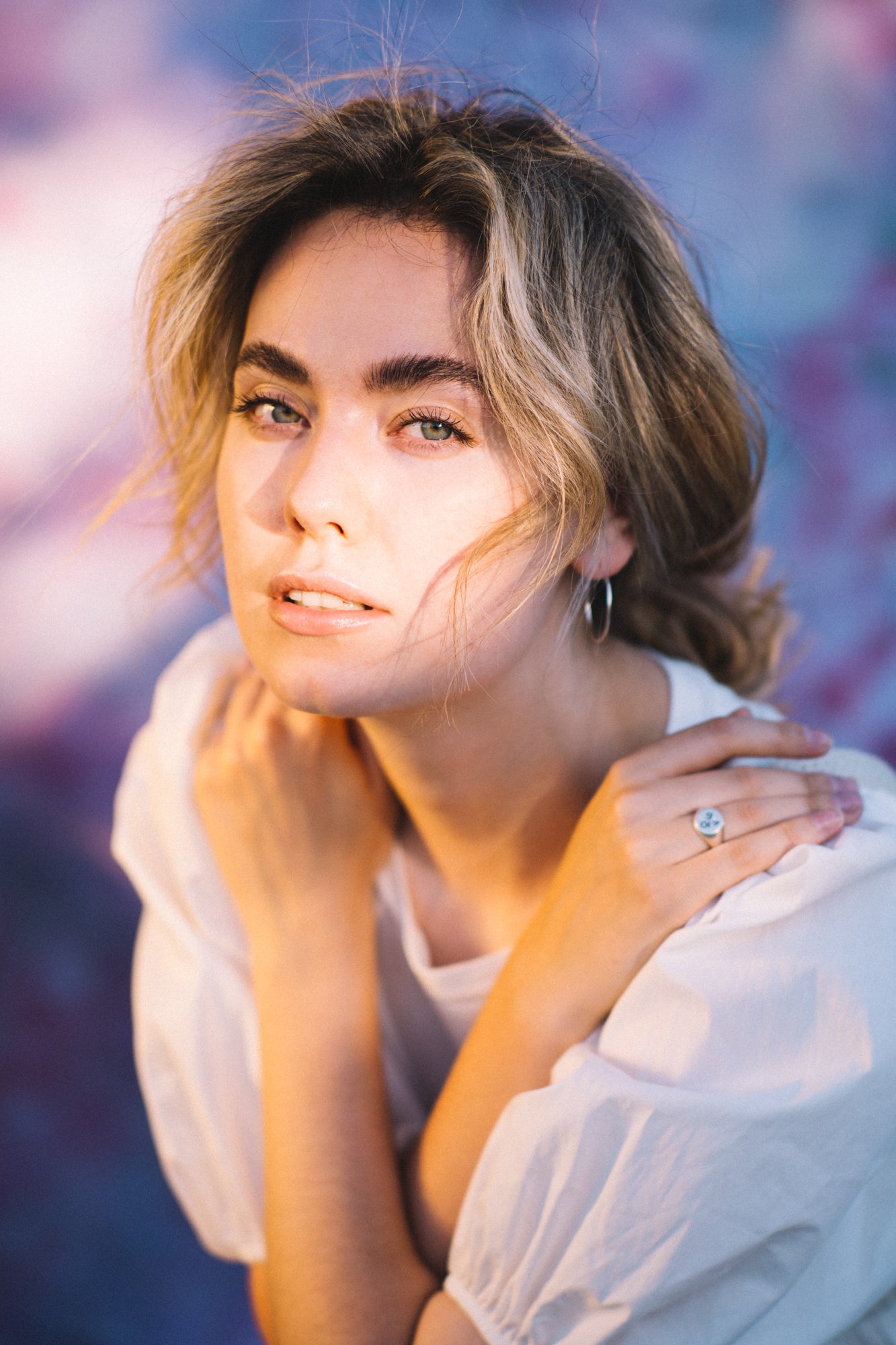 Rosa Blumen verschwommen Hintergrund für Neugeborene Fotografie S-100