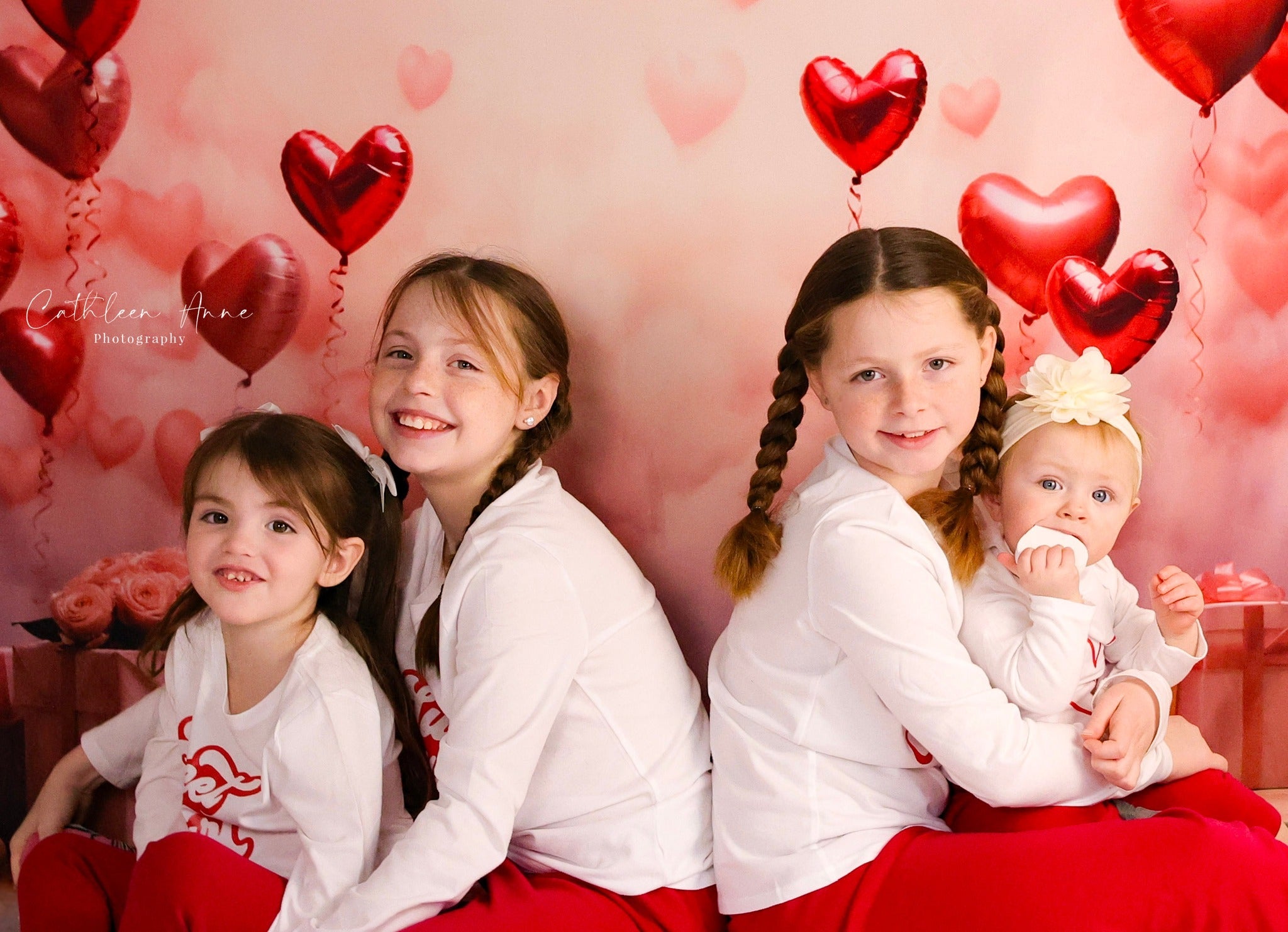 Valentinstag-Fotohintergrund Romantische Herzballons Geschenke Valentinstag-Fotohintergrund MRR9-86