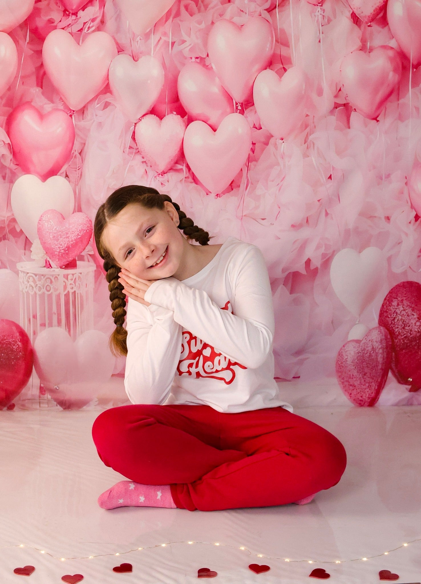 Valentinstag-Fotohintergrund Rosa Herz-Luftballonwand Valentinstag-Fotohintergrund MRR9-88