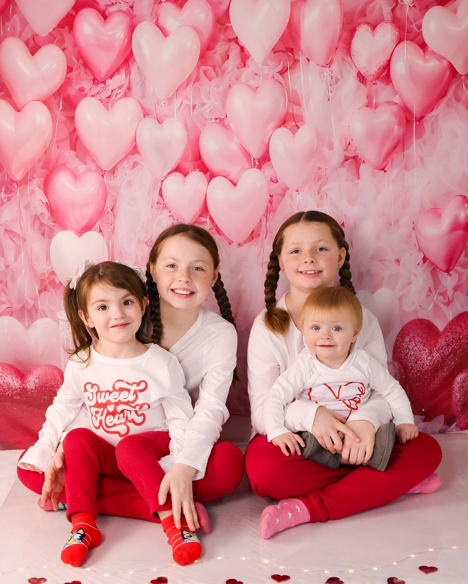 Valentinstag-Fotohintergrund Rosa Herz-Luftballonwand Valentinstag-Fotohintergrund MRR9-88