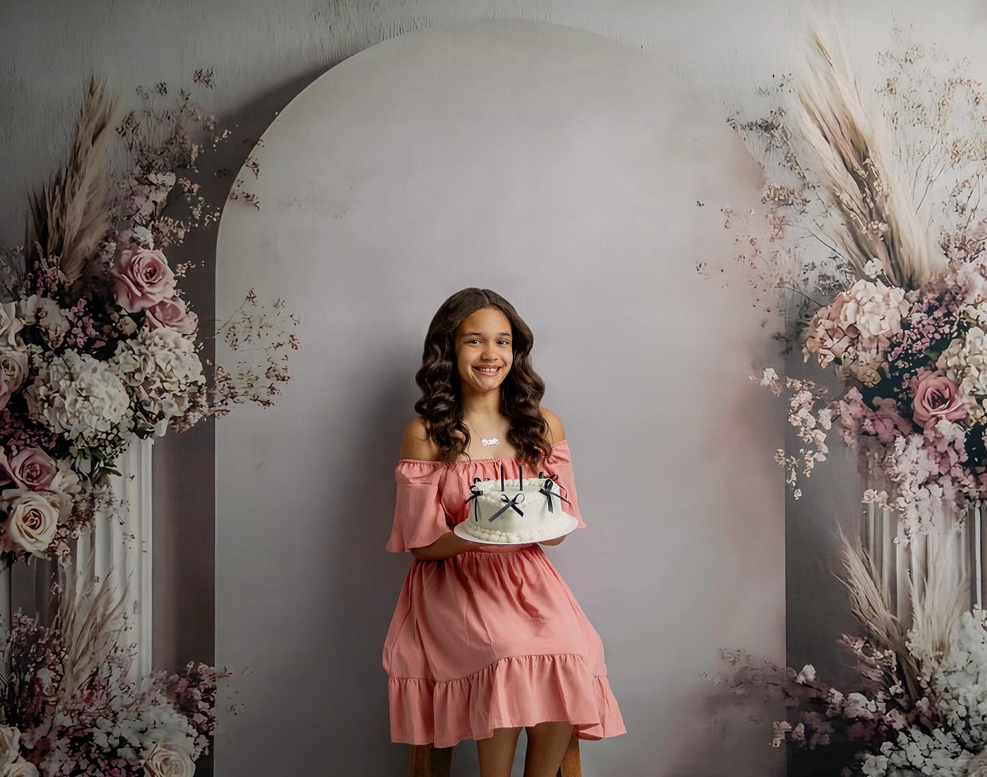 Blumen Fotohintergrund Elegant Rosa Blumenbogen Hintergrund BRP2-80