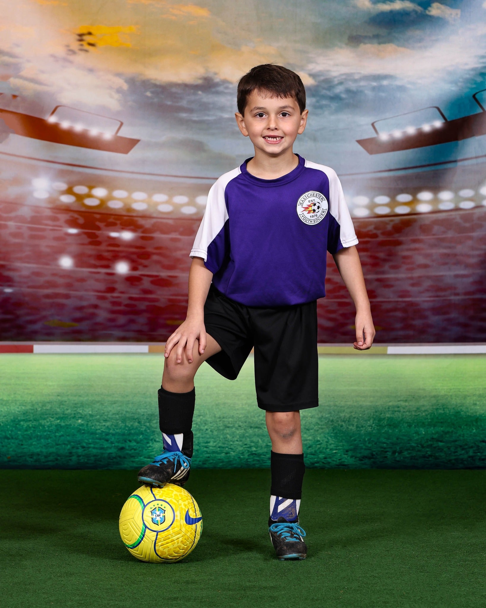 Nacht FußballPlatz Scheinwerfer s Sport Fotokabine Hintergrund M063