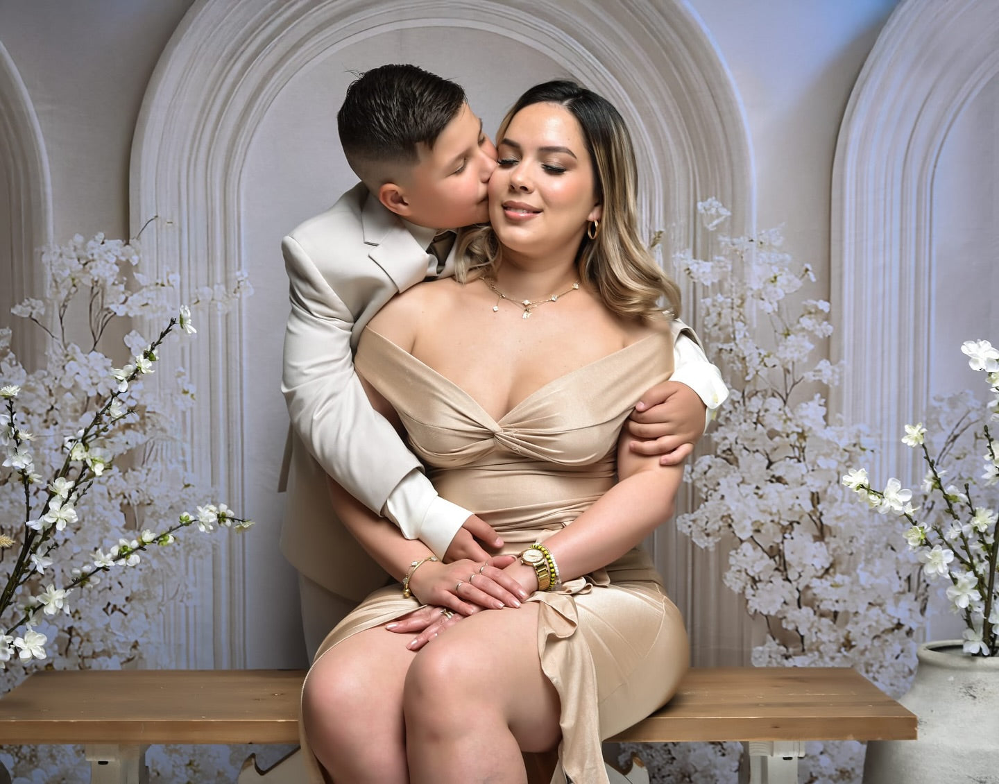 Boho Bogen Fotokulisse Weißer Blumenhintergrund BRP10-601