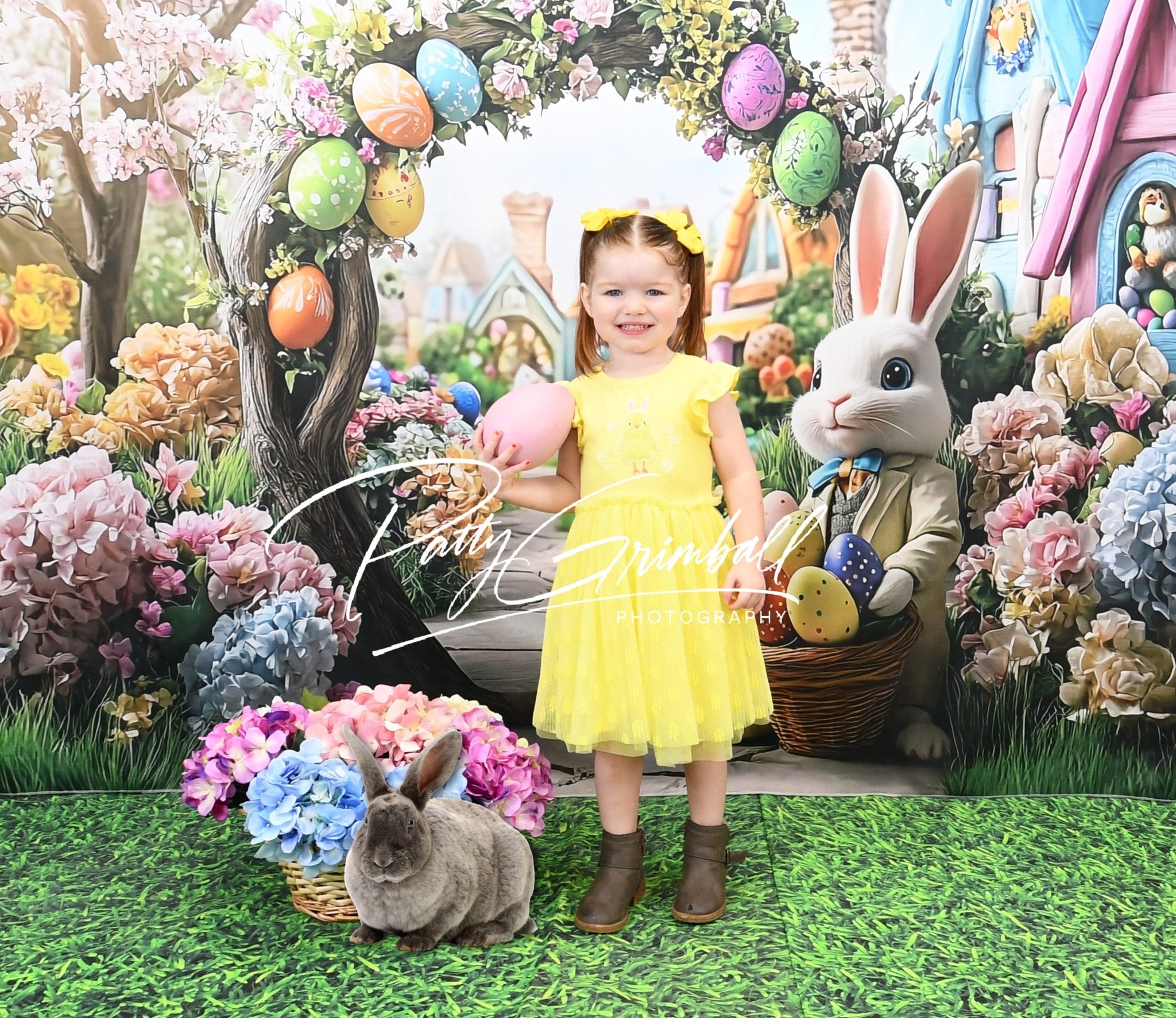 Ostern Backdrops Ideen Hasenbogen Blumengarten Backdrop BRP12-739