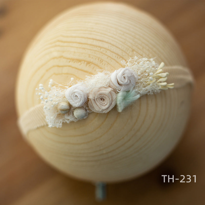 Neugeborenen Fotografie Samt Blume Perle Stirnband Haarschmuck TH2