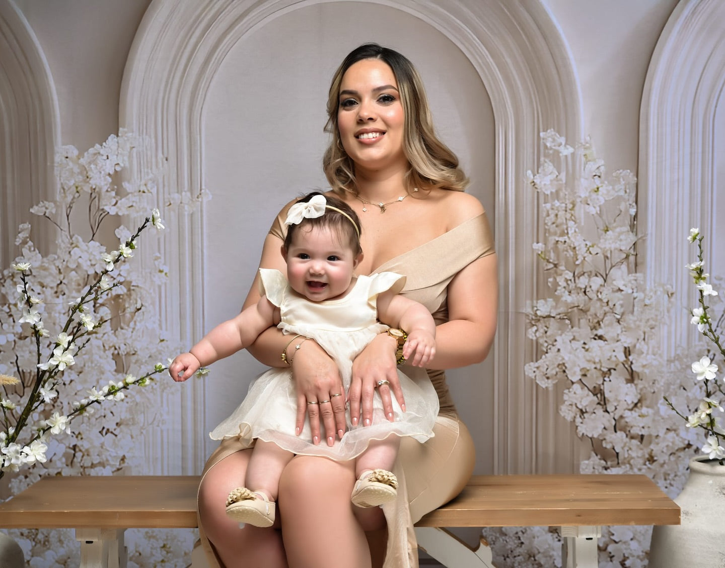 Boho Bogen Fotokulisse Weißer Blumenhintergrund BRP10-601