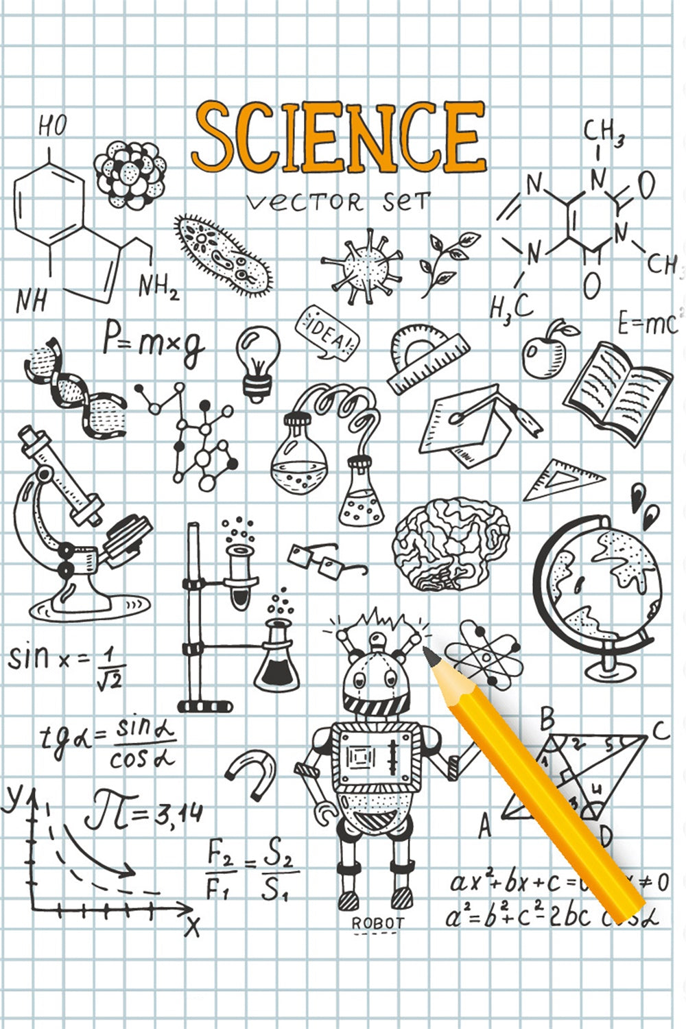 Zurück zu Schule Wissenschaft Notebook Fotografie Hintergrund BRP7-30