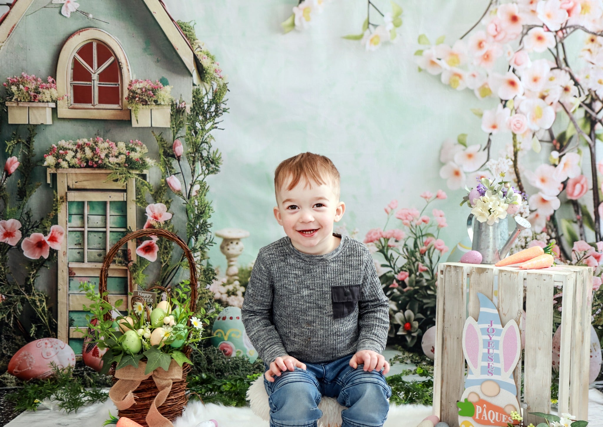 Ostern Hintergrund Fotografie Floral Cottage Ei Display Ostern Hintergrund BRP12-401