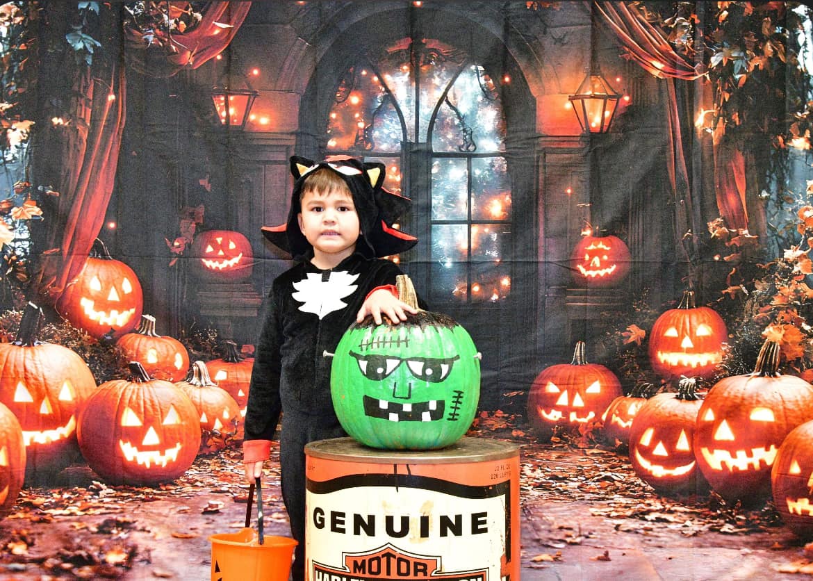 Halloween Glühende Kürbislaternen Hintergrund RR8-372
