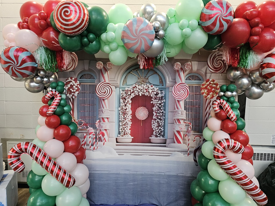 Candy House Schnee Weihnachtsbaum Hintergrund RR7-789