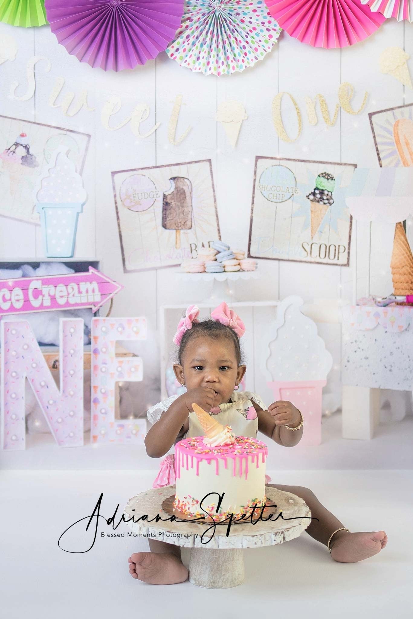 1. Geburtstagskulisse Süße Eiscremeparty Cake Smash-Kulisse MRR10-41