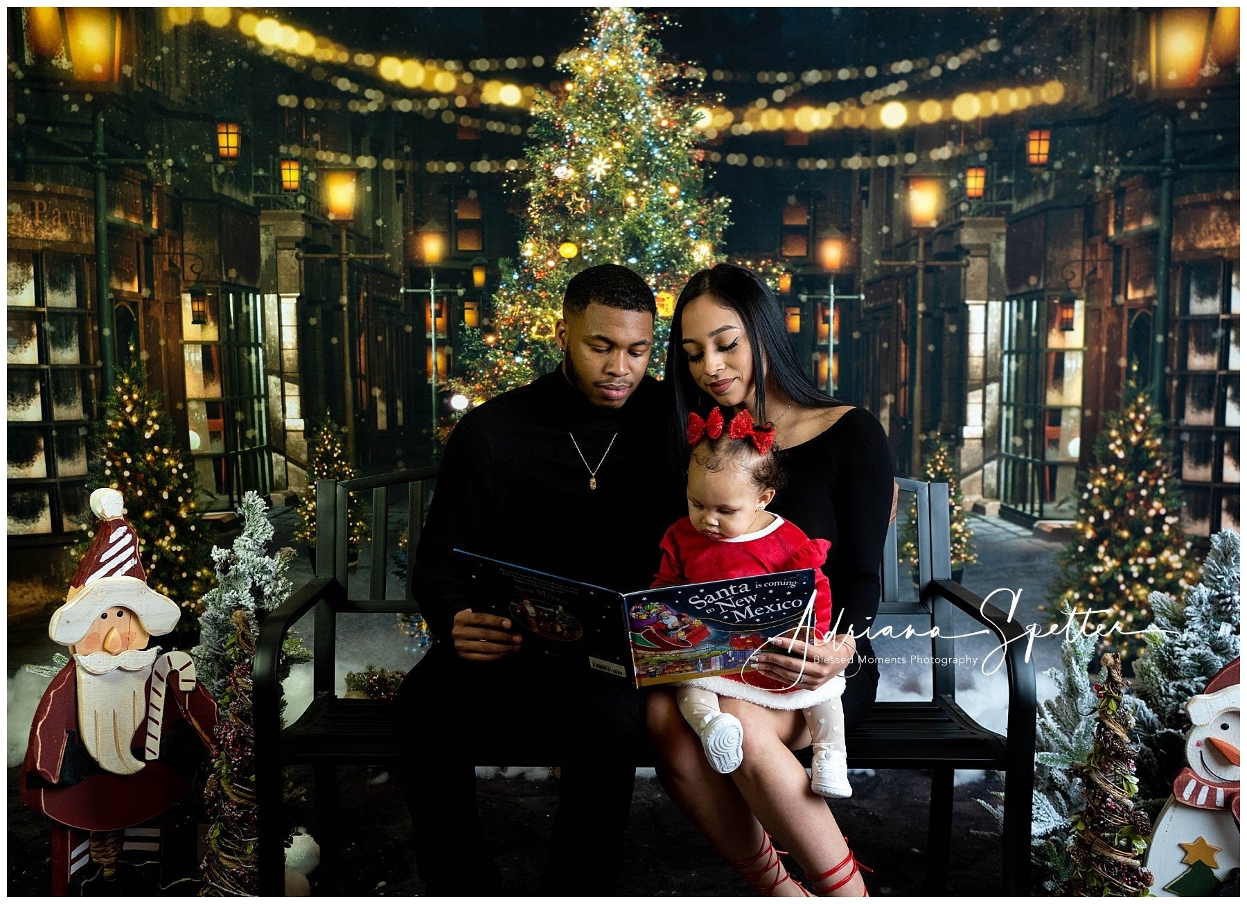 Weihnachtsbaumkulisse Festliche Nachtstraße Weihnachtskulisse MRR10-42