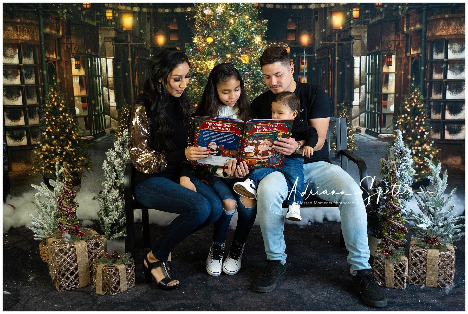 Weihnachtsbaumkulisse Festliche Nachtstraße Weihnachtskulisse MRR10-42